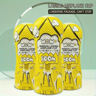 Manual Lasing Airplane Cup: Handheld Stimulation Toy for Men - TPE Material, Suitable for Hand Washing, No Electricity Required