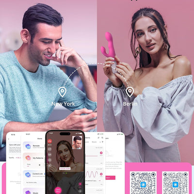 LOVENSE Nora Rabbit Vibrator with APP Control, Pink Vibrator Rabbit with Dual Motor, Clitoral Stimulator Dildo Massager, Sex Toys for Women with Smartphone Wireless
