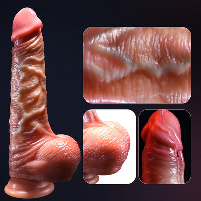 Realistic Penis For Women, Silicone Sliding Foreskin Dildo, Dildos With Strong Suction Cup, Female Sex Toy, Big Feels Like Skin Fake Dick, Adults Erotic Strapon Dildo Anal Sex Toys For Couples Male & Female & Gays