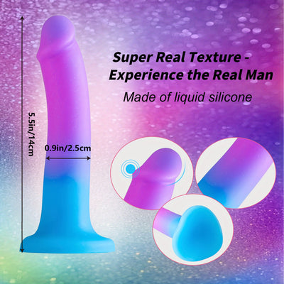 5.5" Soft Silicone Dildo - Flexible Anal Plug with Suction Cup for Hands-Free Play, Beginner-Friendly, Latex-Free Adult Sex Toy for Women and Couples