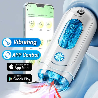 APP ควบคุมอัตโนมัติชาย Masturbator คัพอมควยเซ็กซ์ทอยช่องคลอด Masturbation Vibrating หี Exerciser Cock Delay Ejaculation
