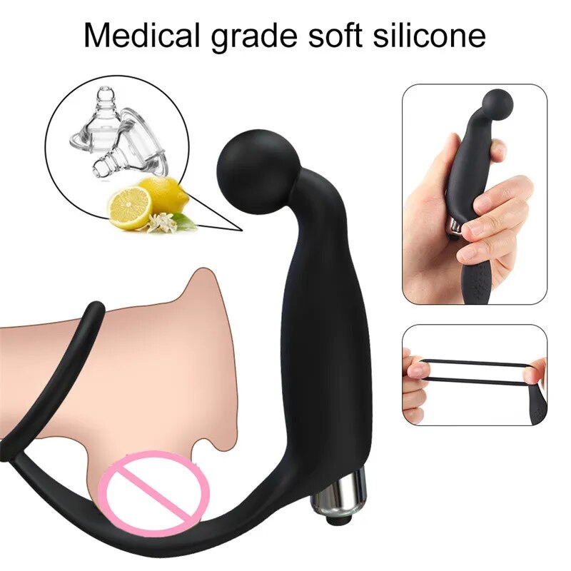 Anal Toy Prostate Male Vibrator Silicone Butt Plug Vibrator Sex Toys F ...