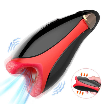 Automatic Masturbator for Men Vibration Deep Throat Blowjob Tongue Male Masturbation Cup Machine Sex Toys for Adult Goods Penis