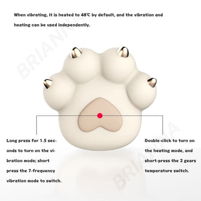 Cat Paw Vibrator การ์ตูนซิลิโคนนุ่มน่ารัก Cat Paw กระตุ้น Clitoral Vibrators ความร้อน Charge สำหรับสตรีนวด