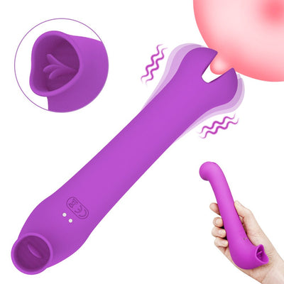 ลิ้นเลีย Dildo Vibrator หญิงเซ็กซ์ทอยช่องคลอด Orgasm Nippples Clitoris Stimulator ซิลิโคน Vibrators ผู้ใหญ่อุปกรณ์