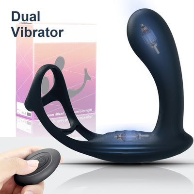 Dual Vibrator Butt Plug ชาย Prostate Massager กับแหวน Cock Anal เซ็กซ์ทอยสำหรับ Man Rechargeable ผู้ใหญ่คู่ Eroitc ผลิตภัณฑ์