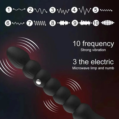 Electric Shock Anal Vibrator Pulse Sex Toy Anal Beads Vibrators Gay Prostate Massage Silicone Butt Plugs For Couple