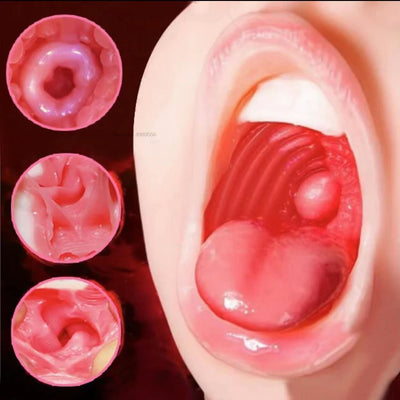 Feeling ช่องปากสำเร็จความใคร่คัพ3D Deep Throat ลิ้นชาย Masturbator เซ็กซ์ทอยสำหรับผู้ชายประดิษฐ์อุปกรณ์ช่วยตัวเองสำหรับผู้หญิง SexToy Shop