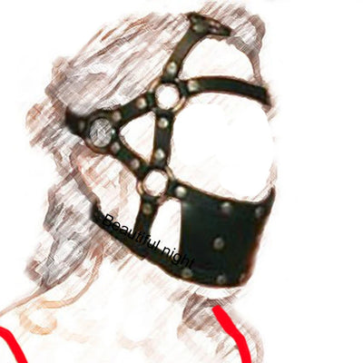Ring/Spider/Ball Gag BDSM Leather Cover Mouth Mask Bondage, Muzzle Blindfold Restraints,SM Sex Toys For Couples