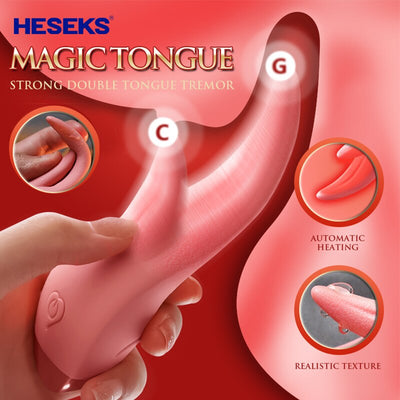 คู่ลิ้นเลียเครื่องอุ่นผู้หญิง G Spot Clitoris ช่องคลอด Anal หัวนมกระตุ้นเซ็กซ์ทอยหญิง Masturbator