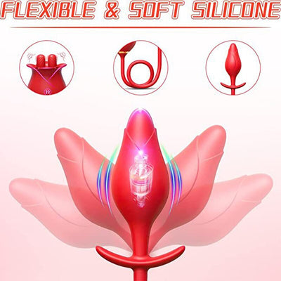กุหลาบลิ้นเลีย Vibrator ผู้หญิงหัวนมอมควย G Spot Clitoris Masturbation หญิงเซ็กซ์ทอย
