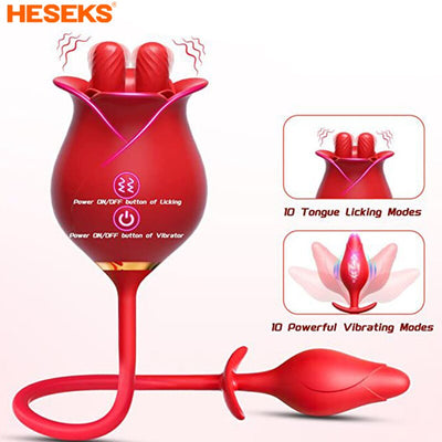 กุหลาบลิ้นเลีย Vibrator ผู้หญิงหัวนมอมควย G Spot Clitoris Masturbation หญิงเซ็กซ์ทอย