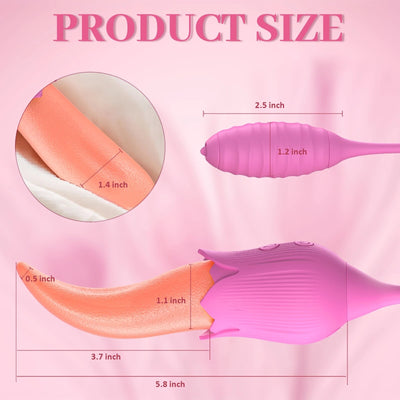 ที่สมจริงลิ้นเลีย Vibrator ไข่สั่น G-Spot Clitoris ช่องคลอดหัวนม Stimulator หญิง Masturbator