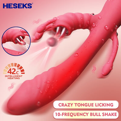 การสั่นสะเทือนนวด G-Spot Clitoral ช่องคลอดกระตุ้นลิ้นเลีย Vibrators สำหรับผู้หญิง