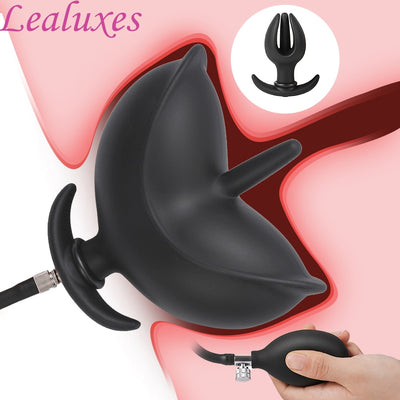 Inflatable Anal Plug Big Anal Dilator ขยายเซ็กซ์ทอยสำหรับผู้หญิงผู้ชายนวดต่อมลูกหมาก G จุดกระตุ้นช่องคลอด Anus Extender