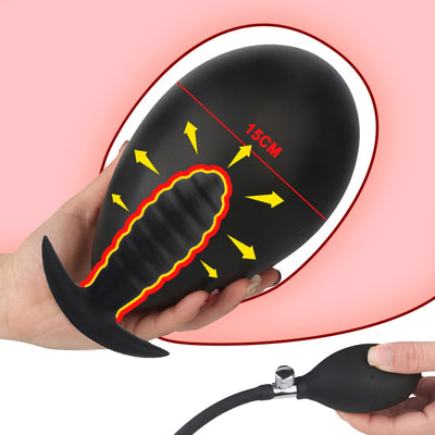 Inflatable ปั๊ม Anal ปลั๊กซิลิโคน Super Big Butt Plug Dildo นวดต่อมลูกหมาก Anus Extender Dilatador Sexules ของเล่นสำหรับผู้หญิง