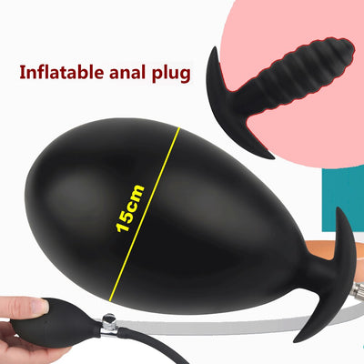 Inflatable ปั๊ม Anal ปลั๊กซิลิโคน Super Big Butt Plug Dildo นวดต่อมลูกหมาก Anus Extender Dilatador Sexules ของเล่นสำหรับผู้หญิง