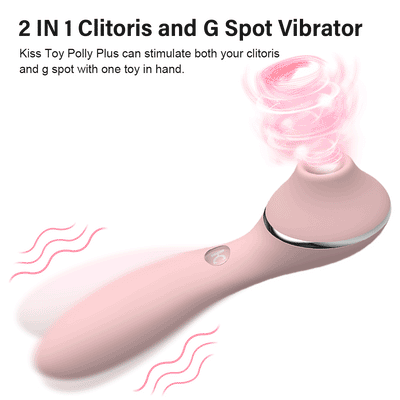 KISTOY Polly Plus 2ใน1เครื่องทำความร้อน Vibrator Clitoris ดูด G จุดกระตุ้น Vibrating Dildo เซ็กซ์ทอยสำหรับสตรี