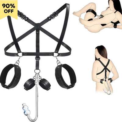 Leather Sex Bondage Suit Anal Hook Dribbling Gagged Anal Trainer Cosplay Ass Plug Fetish Slave Sex Toys Woman Man erotic 18+