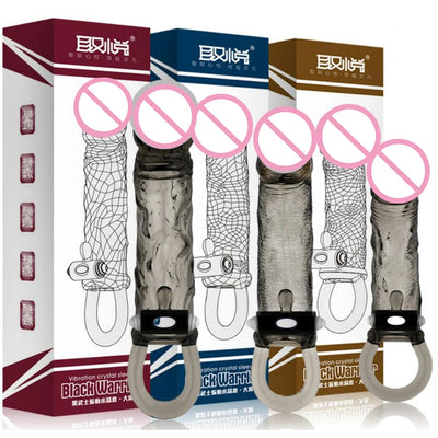 Man Penis Extender Dildo Sex Toys Condones  Realistic Condoms for Men Penis Vibrator Sleeve Reusable Vibe Condoms Extend