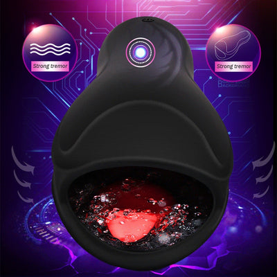 ลิ้นเลียอัตโนมัติ Masturbation ถ้วย Glans นวด Endurance Traninig เซ็กซ์ทอยสำหรับชายอวัยวะเพศชายหัวกระตุ้นชาย Vibrator