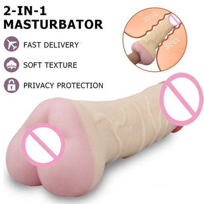 สมจริงซิลิโคนชาย Masturbator เพศของเล่นพ็อกเก็ตหีจริงช่องคลอด Anal Massager คู่ Unisex Sex Shop สำหรับ18ผู้ใหญ่เครื่องมือ