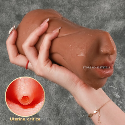 กระเป๋าจริงหีช่องคลอดประดิษฐ์ชาย Masturbators ถ้วยนุ่มลึกสมจริง Anal ซิลิโคน Sextoys Sex Toys