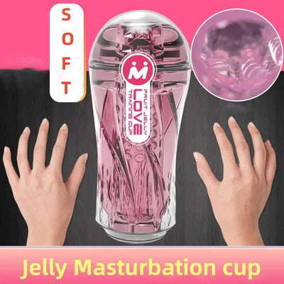 Men's Transparent Massage Masturbator Adult Erotic Toys Vagina Masturbation Blowjob Male Piston Automatic Mastubator Real Vagina