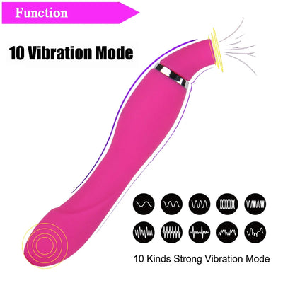 Nipple Clit Sucking Vibrator AV Magic Vibrating Masturbation Vigina Massage Climax Fetish Suction Vibrator Sex Toys for Women