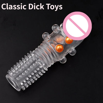 Penis Extender Sleeve Reusable Condoms Penis Enhancer Delay Ejaculation Sex Toys for Men Adult Lock Sperm Cock Ring Sex Shop