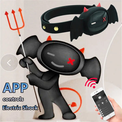 QIUI Little Devil APP Control Electric Shock Collar Restraint Slave BDSM Collar Fetish Adult Games Sex Toys For Couples Gay 18+
