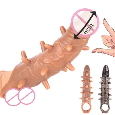 ขนาดใหญ่เครื่องขยายอวัยวะเพศชายเสื้อ Reusable ถุงยางอนามัย Delayed Ejaculation Cock แหวน Dick Enlargemen เซ็กซ์ทอยสำหรับชาย Intimate ดี