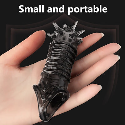 Reusable Penis Extender Cock Rings Delay Ejaculation Penis Condoms Dick Sleeve Silicone Glans Cover Enlargement Sex Toys For Men