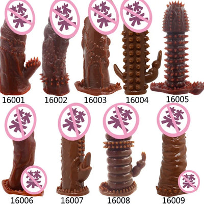 Reusable Penis Sleeve Penis  Condom Cock Dick Sex Toys For Men Enlargement Time Delay