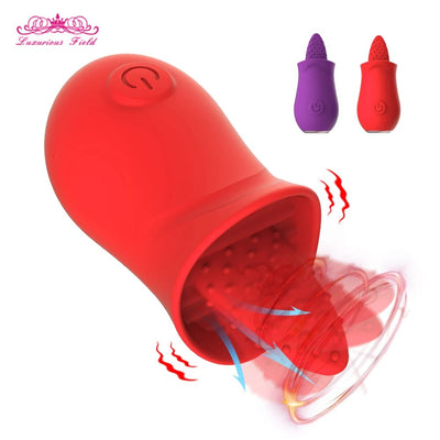 Rose Clitoris Stimulation Vibrator for Women G Spot VibrationTongue Licking Oral Vagina Nipple Massager Female Masturbator
