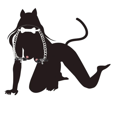 SM Sexy Leather Mouth Plug and Nipple Clamps, Silicone Dog Bone for BDSM, SM Bondage Game for Couples Enhance Sex Pleasure