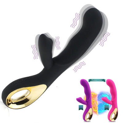 G Spot Rabbit Dildo Vibrator Orgasm Adult Toys USB Charging Powerful Masturbation Sex Toy for Women Waterproof Adult Sex Product