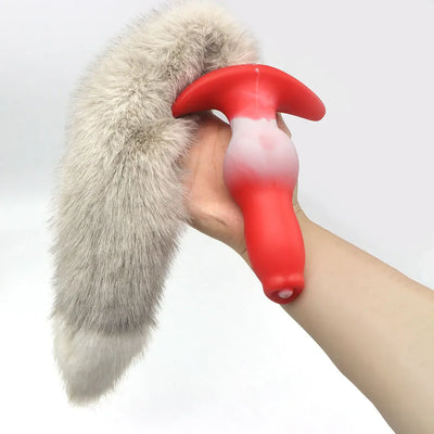 Adult Sex Games Anal Plug With Tail Soft Silicone Dog Knot Butt Plug Wearable Tail Detachable Cosplay Sex Toys For Women Men