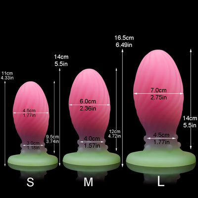 Huge Anal Plug with Luminous Suction Cup – Liquid Silicone 45-70mm Prostate Massager