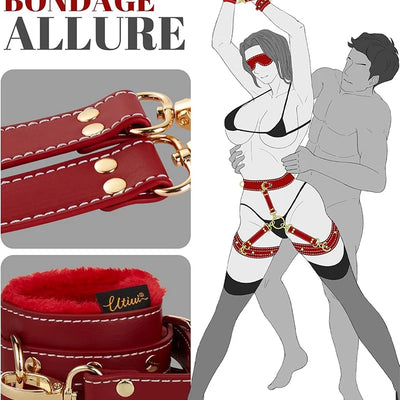 Sex Bondage BDSM Handcuffs Ankle Cuff Restraints SM Slave Waist Harness Couple Fetish Toy Kits Hand Restraint Cuff Eyeblinder