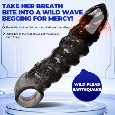 Bullet Vibrator Ring Clear Cock Ring Extender Reusable Penis Sleeve Enlargement for Couples Vibrating Dildo Sex Toys Men 18+