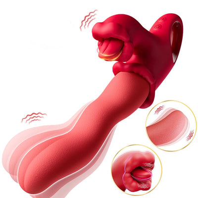3 IN 1 Clitoral Tongue Scroll Vibrator for Women Clit Nipples G-Spot Stimulator Female Vagina Massager Vibrator Adult Sex Toys