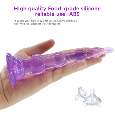 Jelly Anal Beads with Suction Cup – Graduated Anal Plug Prostate Massager
