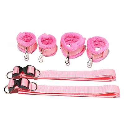 Sex Toys Bed Sex Bondage Kit Restraints Under Mattress Bed Bondage BDSM Set with Handcuff Ankle Cuffs Adult Game Toy for Couples