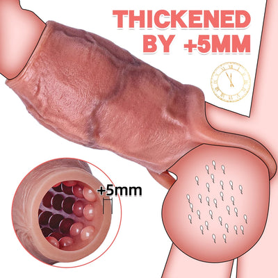 Thicken Cock Sleeve Lock Sperm Penis Ring Adult Men Sex Toy Enlarged and Soft Silicone Dick Sleeve Enlargement Sexy Toy Male 18+