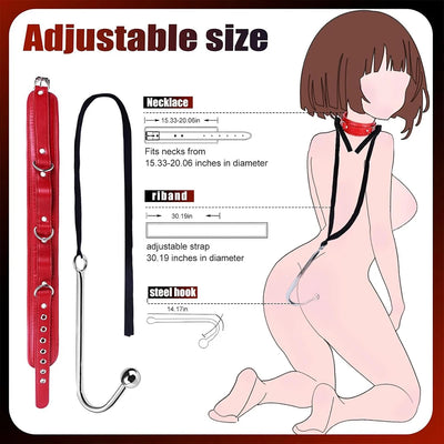 Sex Bondage BDSM Kit Sexy Slave Adjustable Leather Hand Ankle Cuffs Choker Anal Plug for Couple SM Sex Games Tool Cosplay Toys