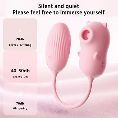 APP remote control 2-in-1 cute sucking vibrator clitoral orgasm woman sex toys usb charging egg vibrator g-spot stimulation