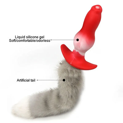 Adult Sex Games Anal Plug With Tail Soft Silicone Dog Knot Butt Plug Wearable Tail Detachable Cosplay Sex Toys For Women Men