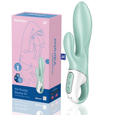 Satisfyer Air ปั๊มกระต่าย5เชื่อมต่อรีโมทแอปควบคุม Interactive Vibrator สำหรับคู่ G-Spot Clitoris เซ็กซ์ทอยสำหรับผู้หญิง