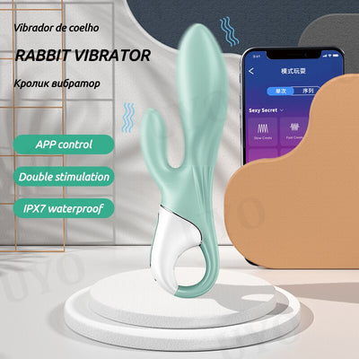 Satisfyer Air ปั๊มกระต่าย5เชื่อมต่อรีโมทแอปควบคุม Interactive Vibrator สำหรับคู่ G-Spot Clitoris เซ็กซ์ทอยสำหรับผู้หญิง